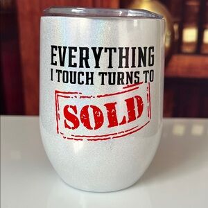Sales Person Gift Realtor Silver Insulated Tumbler with Everything I touch sold